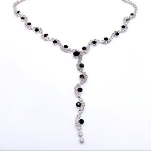 Formal Crystal Y Necklace Dripped Waterway Necklace